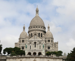 Basilica of MontMartre in the Hill called Butte in Paris