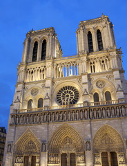 Fototapeta na wymiar facade of Notre Dame Cathedral in Paris before the terrible fire