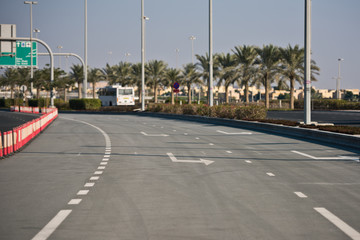 Fototapeta na wymiar Road in Abu Dhabi, United Arab Emirates