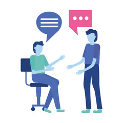 men sitting office chair