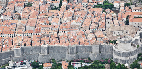 aerial view of the city Dubrovnik