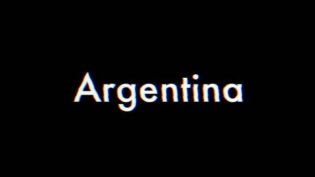 Argentina title animation with glitch effect