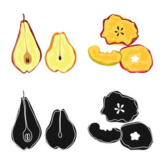 Isolated object of food  and raw  sign. Set of food  and nature   stock vector illustration.