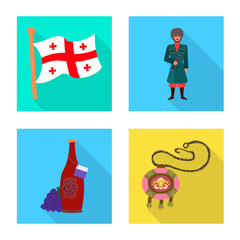 Vector design of culture and sightseeing sign. Collection of culture and originality stock symbol for web.