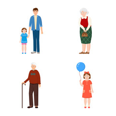 Vector design of family  and people logo. Set of family  and avatar  stock vector illustration.
