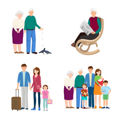 Vector design of family  and people symbol. Set of family  and avatar  stock vector illustration.