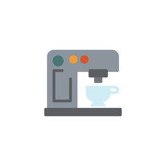Coffee maker with cup flat icon, vector sign, Coffee machine colorful pictogram isolated on white. Symbol, logo illustration. Flat style design