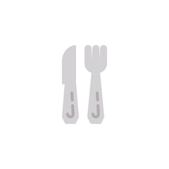 Cutlery flat icon, vector sign, Fork and Knife colorful pictogram isolated on white. Symbol, logo illustration. Flat style design