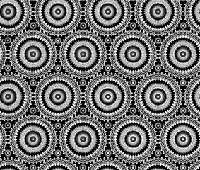 black and white seamless pattern in ethnic style