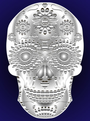 illustration of the skull, a symbol of the traditional Mexican holiday Day of the dead and the Day of angels