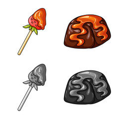 Vector illustration of confectionery and culinary logo. Collection of confectionery and product vector icon for stock.