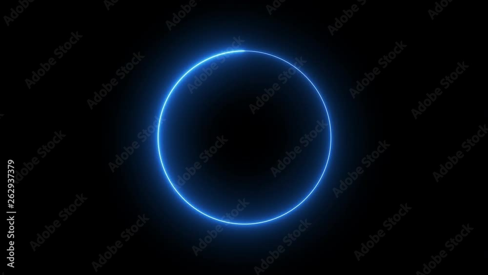 Wall mural blue laser motion on circle looping.loop animation of flare light effect on ring.glowing ecilpse on 