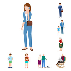 Vector design of family  and people icon. Set of family  and avatar  stock vector illustration.