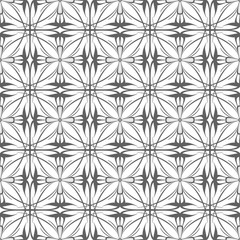Seamless abstract floral pattern in oriental style. Geometric flower ornament on a white background. - 262937599