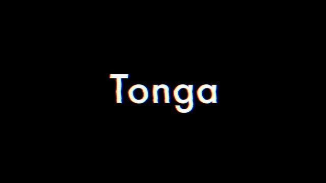 Tonga title animation with glitch effect