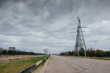  View of the destroyed Reactor 4 and the Memorial for the Chernobyl liquidators, Chernobyl...