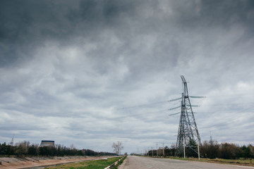  View of the destroyed Reactor 4 and the Memorial for the Chernobyl liquidators, Chernobyl...