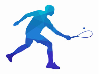 illustration of a squash player , vector draw