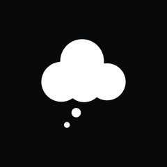 Chat cloud icon. Black background