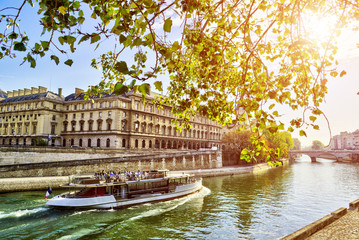 Views of Seine river in Paris, France, travel Europe