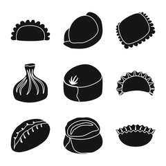 Vector design of cuisine  and appetizer icon. Set of cuisine  and food  stock vector illustration.