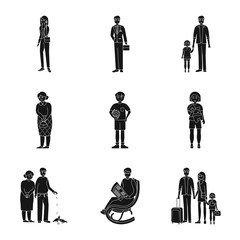 Fototapeta premium Vector design of face and portrait icon. Collection of face and people stock vector illustration.