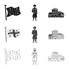 Vector illustration of culture and sightseeing symbol. Collection of culture and originality stock symbol for web.