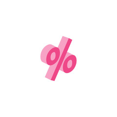 Percent, isometric icon symbol. Creative illustration idea.