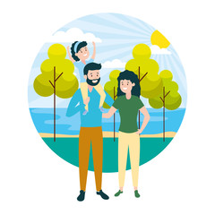 family people outdoors