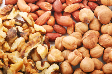 Different nuts forming background