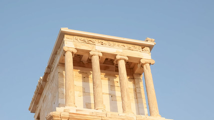 shot of the temple of athena nike in athens, greece - obrazy, fototapety, plakaty