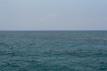 Sea and blue sky. Clean background. 