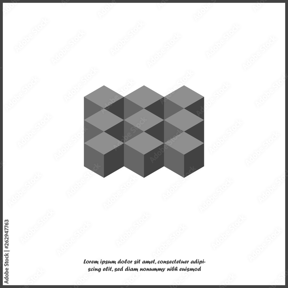Canvas Prints vector icon cubes on white isolated background.