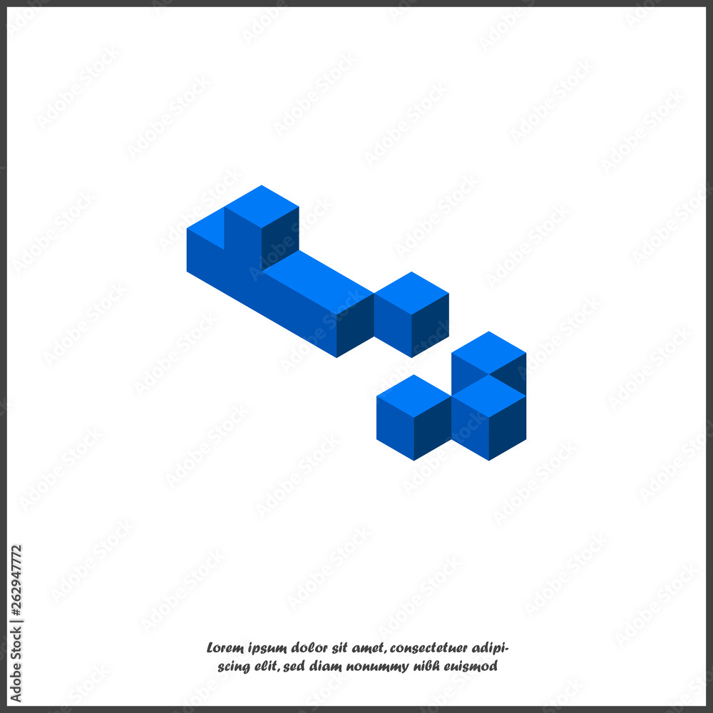 Canvas Prints vector icon cubes on white isolated background.
