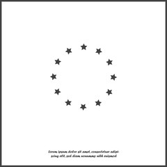 Vector star icon in a circle. Circle consisting of stars on white isolated background.