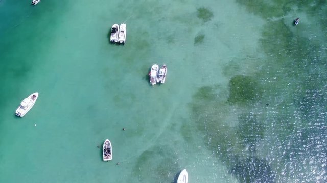 Miami sandbar. This is the Nixon Beach sandbar. Boats and fun.