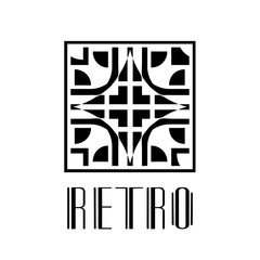 Vintage ornamental retro modern art deco logo template for design
