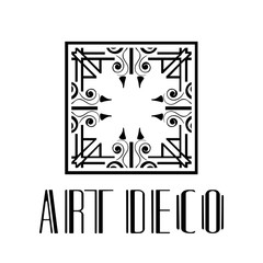 Vintage ornamental retro modern art deco logo template for design