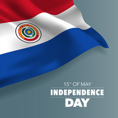 Paraguay happy independence day greeting card, banner vector illustration