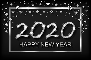 Fototapeta na wymiar Happy New Year 2020 - greeting card, flyer, invitation - vector