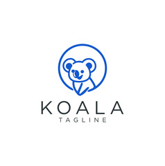 Simple Animal Koala Logo Line Design . Save the koala logo design © blueberry 99d