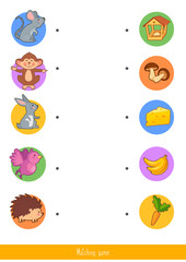 Educational children game. Matching game for kids. Logic activity