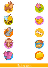 Educational children game. Matching game for kids. Logic activity