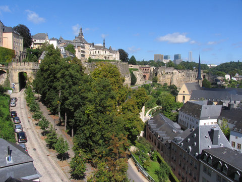Partial view of the fortifications in Luxembourg city