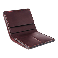 Leather accessories on a white background, wallets, coin boxes and straps, isolated