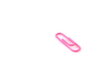 close up of paper clip  isolated on white