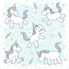 Cute magical unicorns