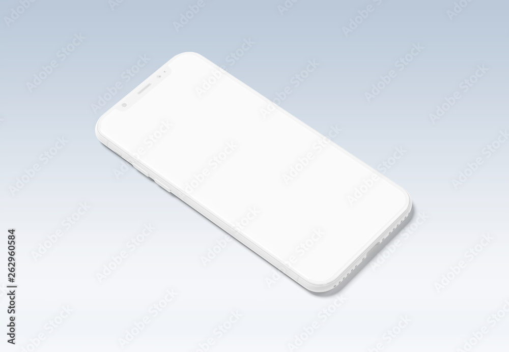 Aufkleber white modern smartphone mockup isolated on grey 3d rendering