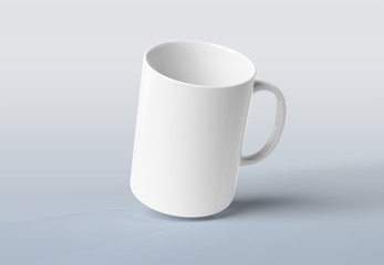 Blank mug mockup isolated on grey 3D rendering