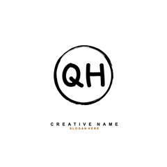 Q H QH Initial logo template vector